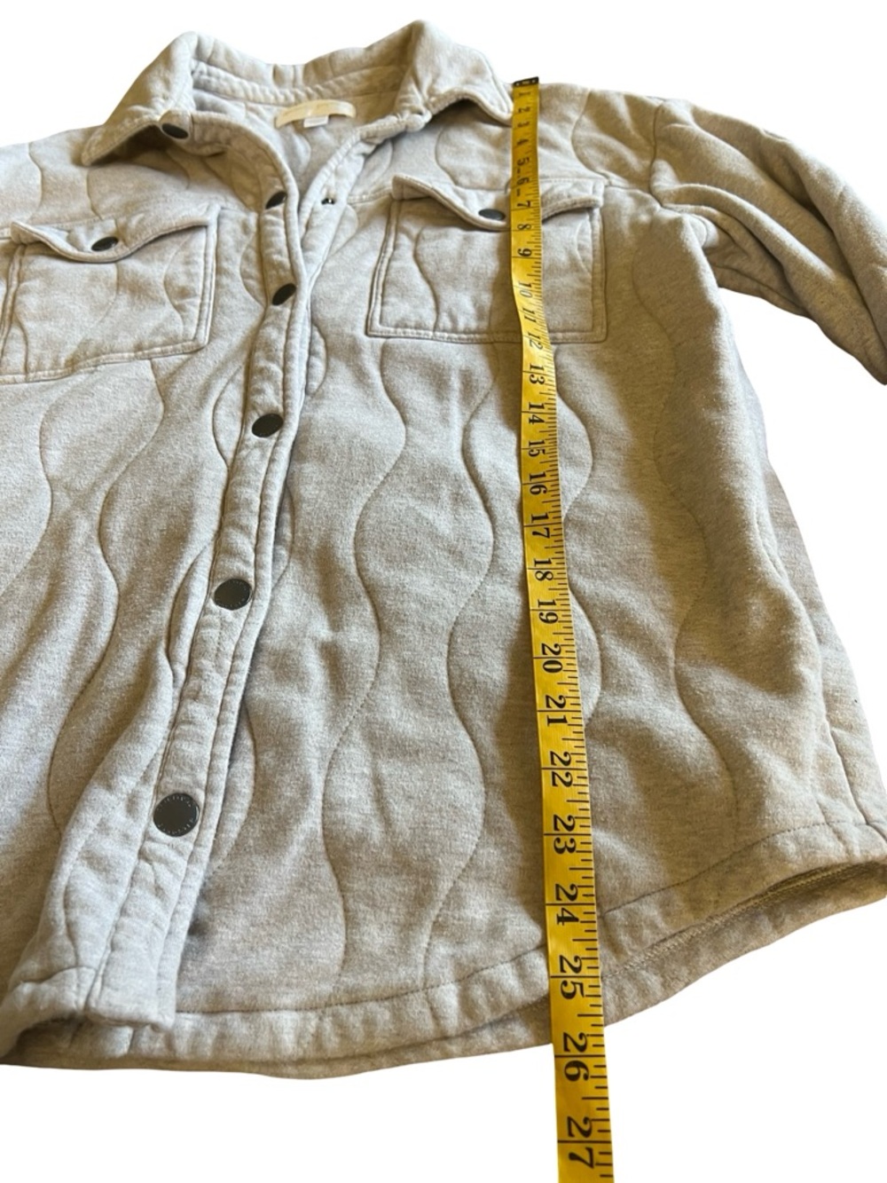 SPIRITUAL GANGSTER Wave Quilted Jacket‎ Shacket Beige Oatmeal Sz XS/S Yoga Cozy - Picture 7 of 10
